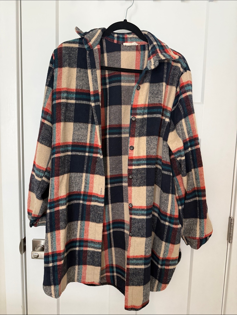 ADORA Plaid flannel shacket - Picture 1 of 5